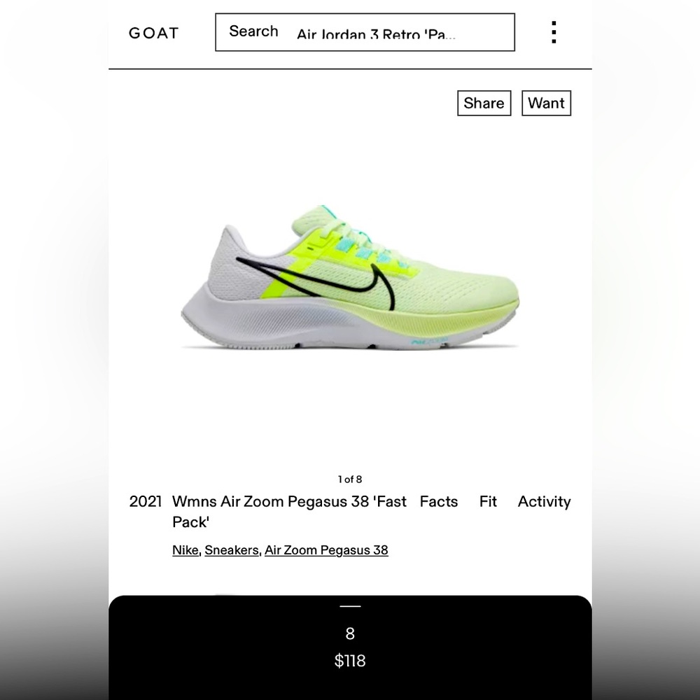 Women’s Nike Air Zoom Pegasus 38 tennis shoes